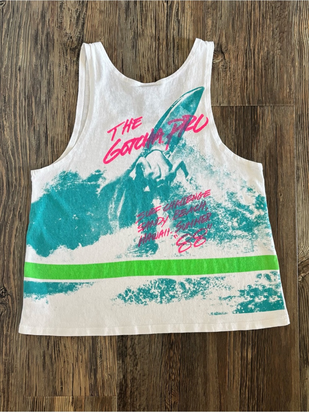 Gotcha by Icons of Culture Urban Outfitters Surf Neon Graphic Tank Top Womens M